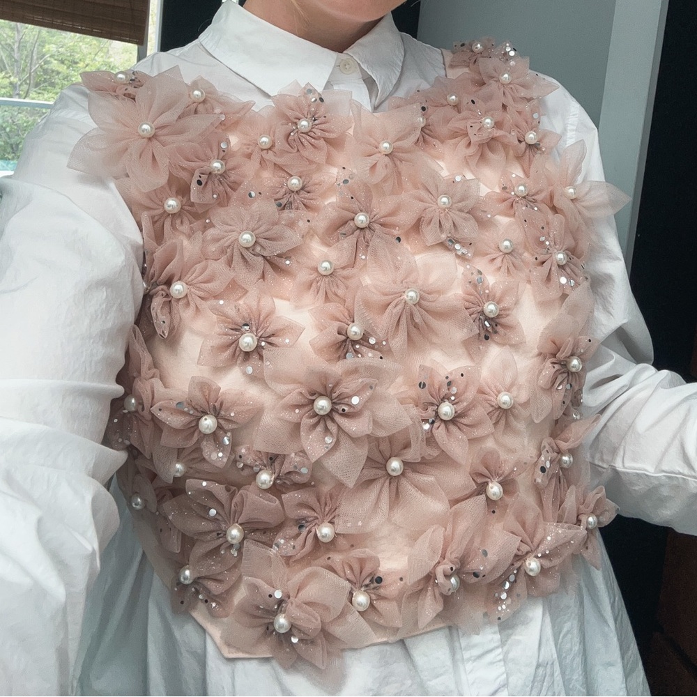 Reworked handmade floral top